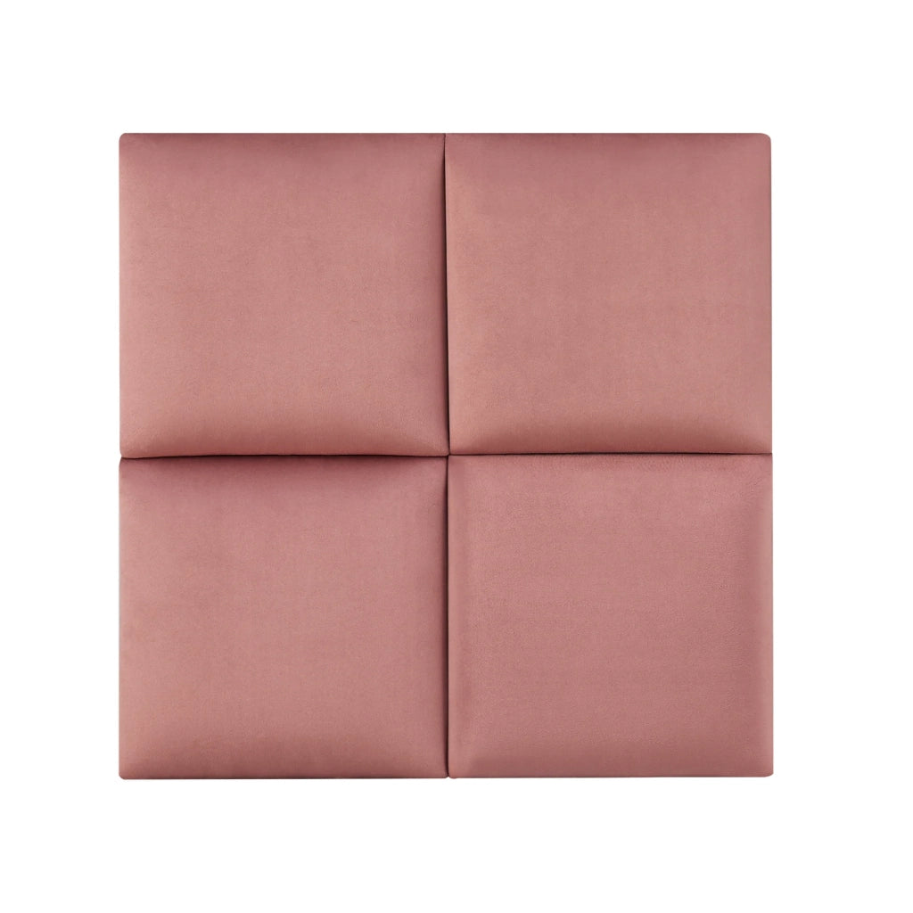 Set di 4 cuscini da parete in velluto 30 x 30 cm rosa 03_0010648