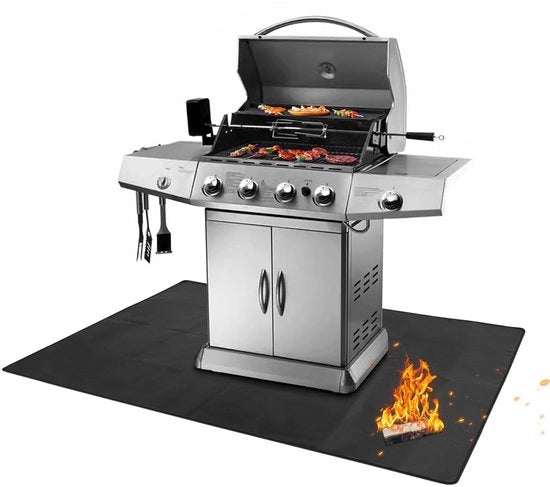 Matte di protezione da fiamma 76 x 52 pollici - Tappetino di protezione contro il calore - Impermeabile - Resistente al fuoco - Resistente all'olio - Resistentissimo a elevate temperature - Tappetino per griglia