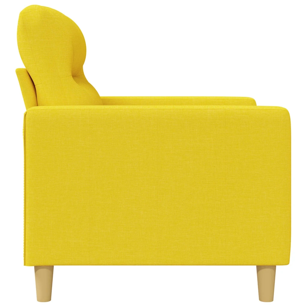 Divano a 3 Posti Giallo Chiaro 180 cm in Tessuto 359248