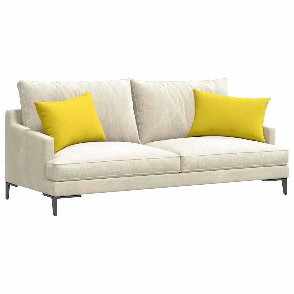 Cuscini da Divano 2 pz | Cuscini per sedie Giallo Chiaro 60 x 40 cm Tessuto