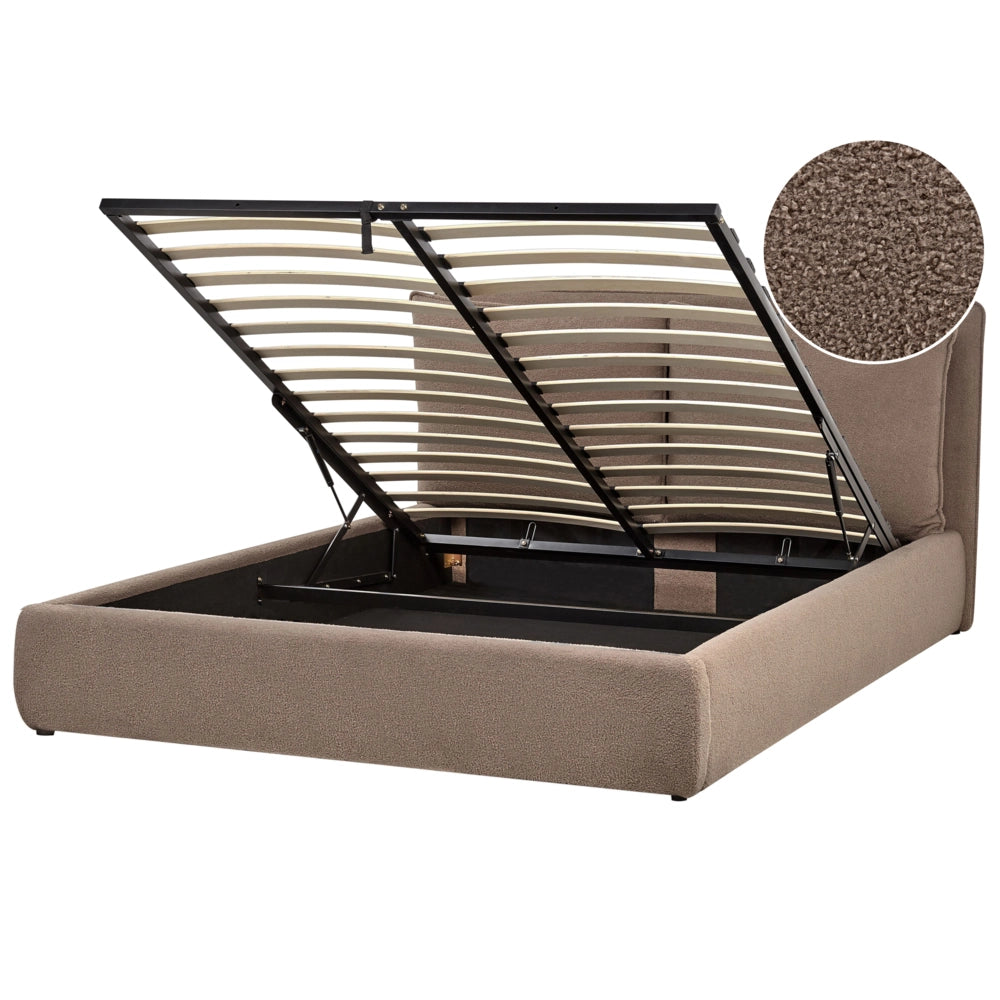 Letto matrimoniale marrone con contenitore 160 x 200 cm camera da letto moderna