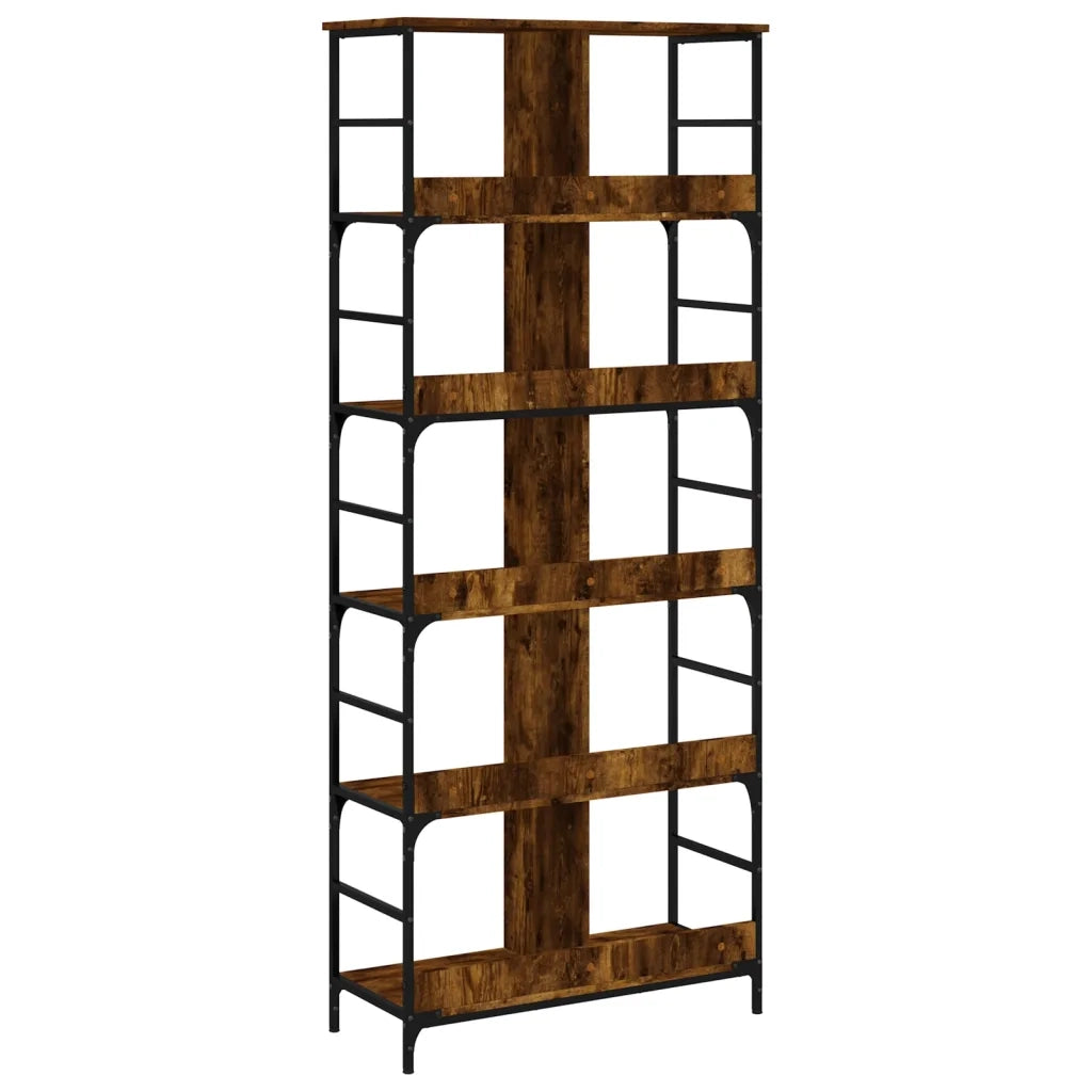 Libreria Rovere Fumo 78,5x33x188,5 cm in Legno Multistrato 835261