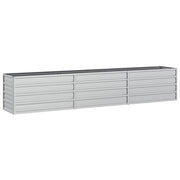 Fioriera rialzata per piante fiori patio giardino 240 x 40 x 45 cm acciaio zincato argento 02_0039409
