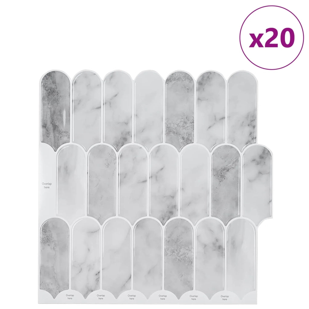 Piastrella Piuma 20 pz Marmo Grigio 30 x 30 cm CFW5453510