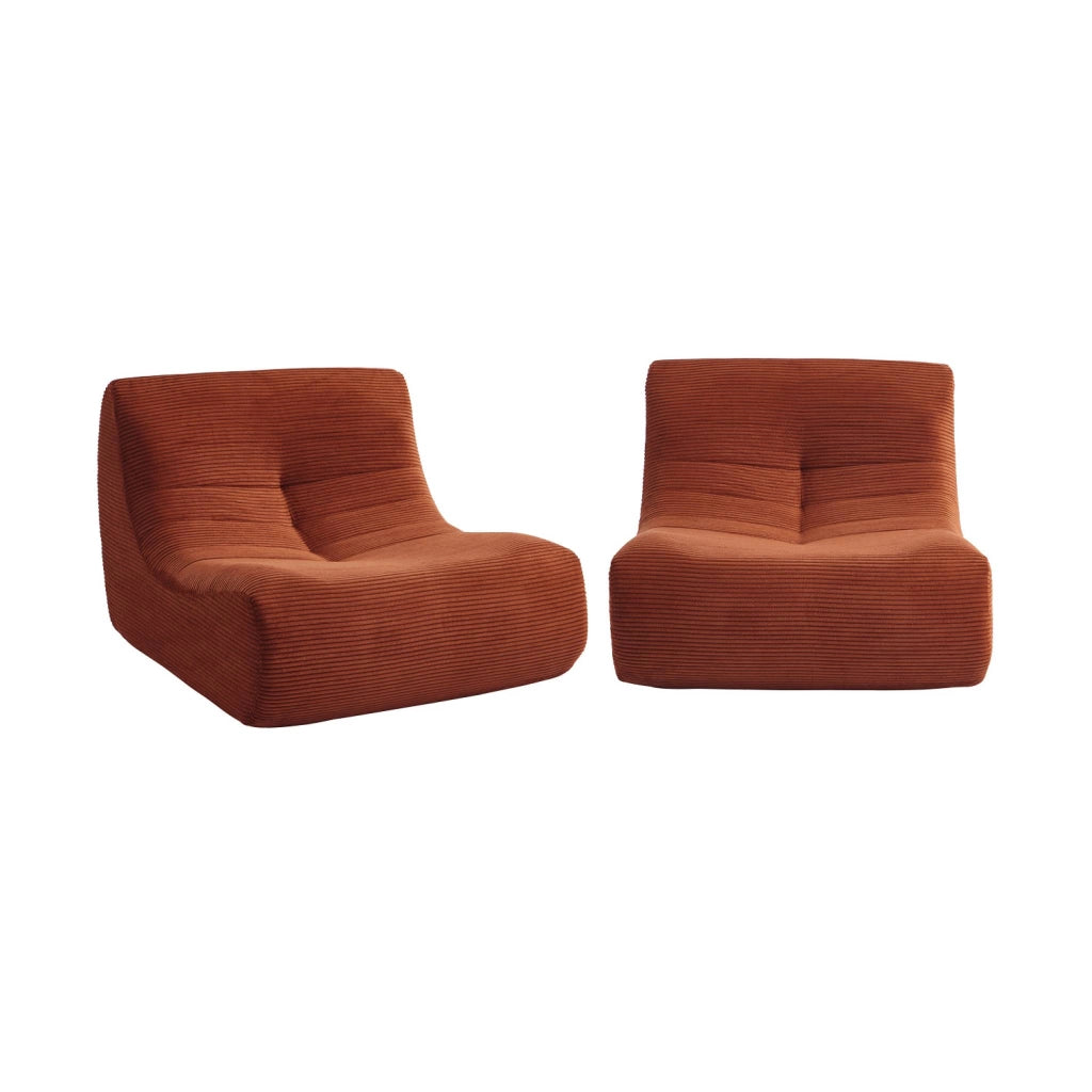 Divano modulare velluto, 2 posti, terracotta