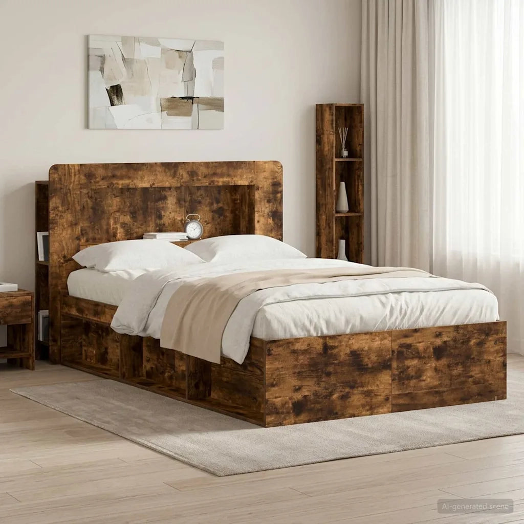 Testata del letto Rovere Fumo Legno ingegnerizzato