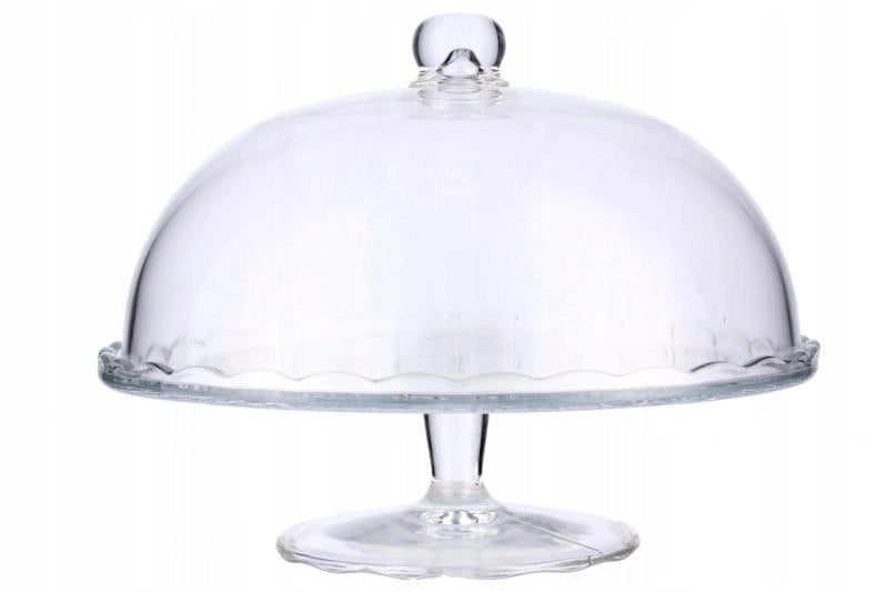 Alzata per torta KADAX con coperchio in vetro, supporto, piatto, 29 cm, idea regalo