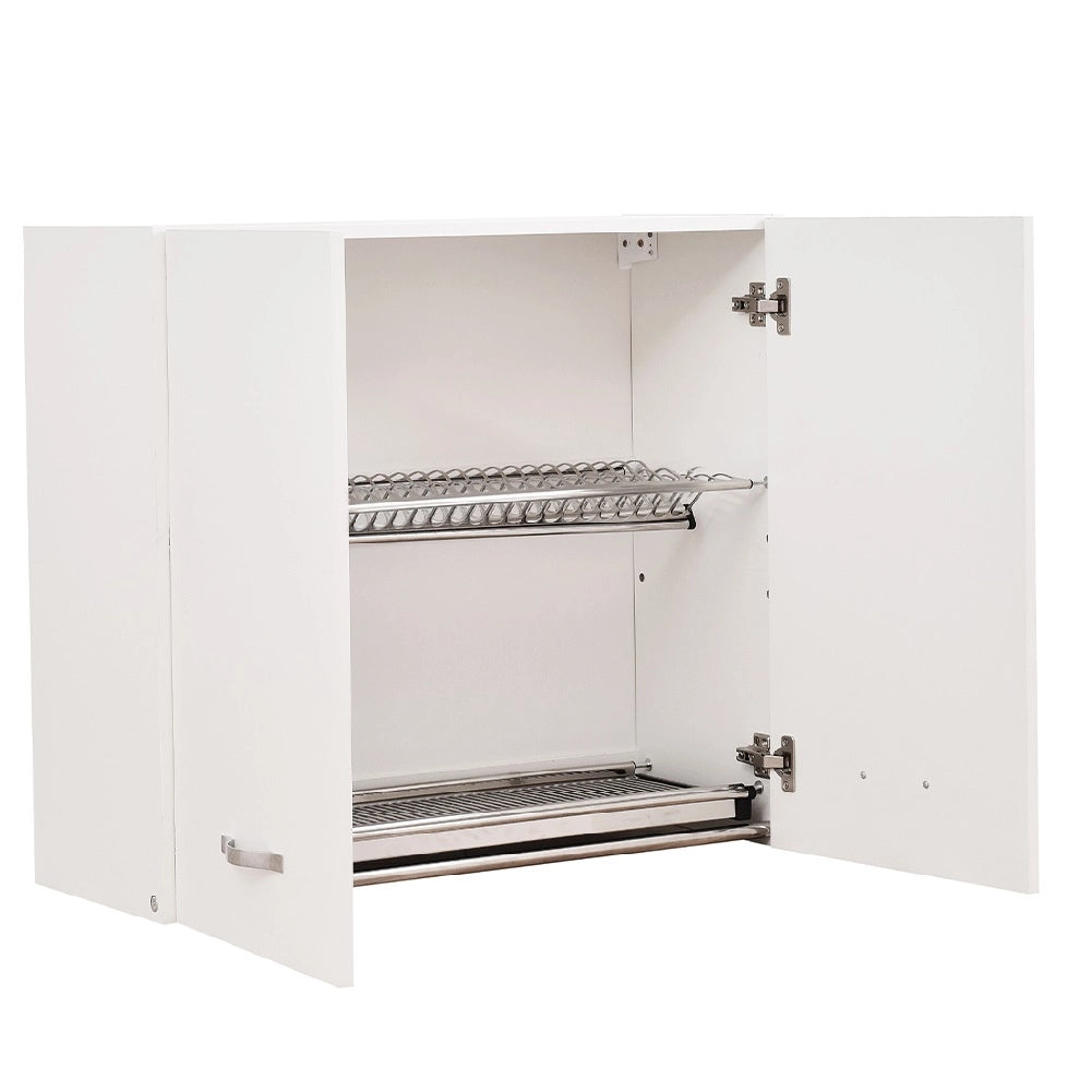 Pensile da Cucina Scolapiatti Sistema Raccogli Gocce Mobile Colore Bianco 80cm