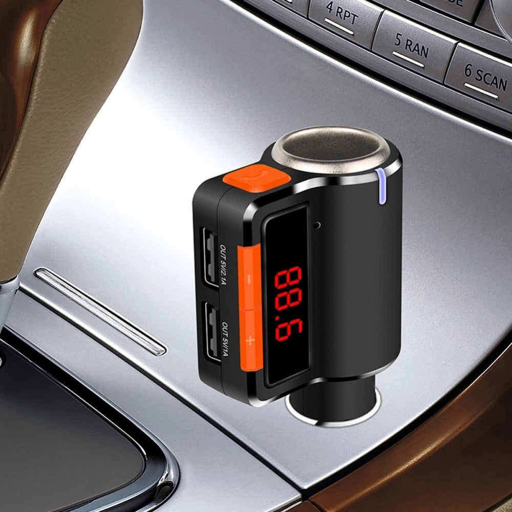 Trade Shop - Trasmettitore Vivavoce Bluetooth Con Display Fm Lettore Usb Mp3 Modulatore Auto -