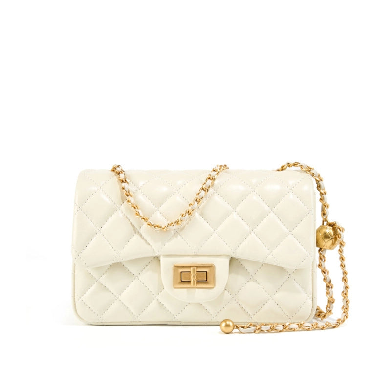 Borsa a tracolla piccola da donna in vera pelle, modello Hobo, colore bianco