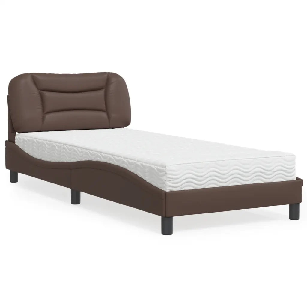 Letto con Materasso Hvar Marrone 80x200 cm in Similpelle 3208684