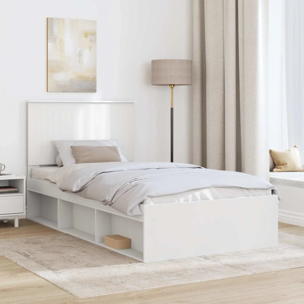 Struttura del letto Bianco 100 x 200 cm Pino massello