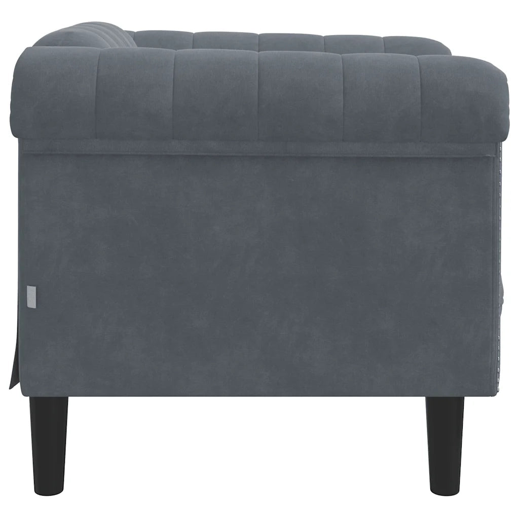 Poltrona | Sedia Relax Grigio Scuro in Velluto