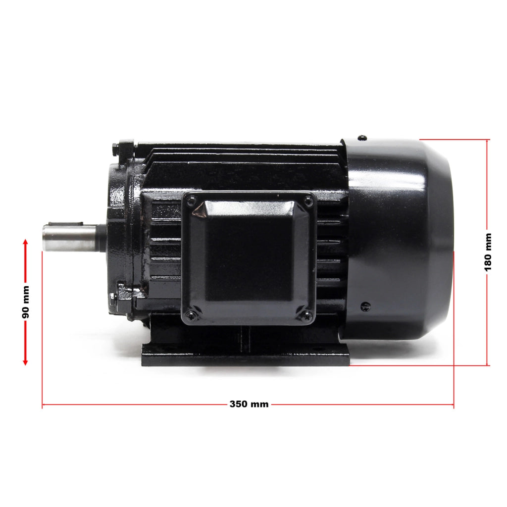 Motore elettrico trifase asincrono, 400V, 2 poli 2,2 kW (3CV), avvolgimento in alluminio, montaggio B3