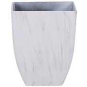 Vaso per piante da esterno per interni effetto marmo miscela di pietra bianca quadrato 35 x 42 cm dal design moderno