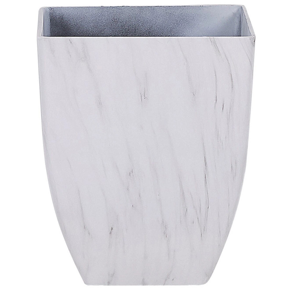 Vaso per piante da esterno per interni effetto marmo miscela di pietra bianca quadrato 35 x 42 cm dal design moderno