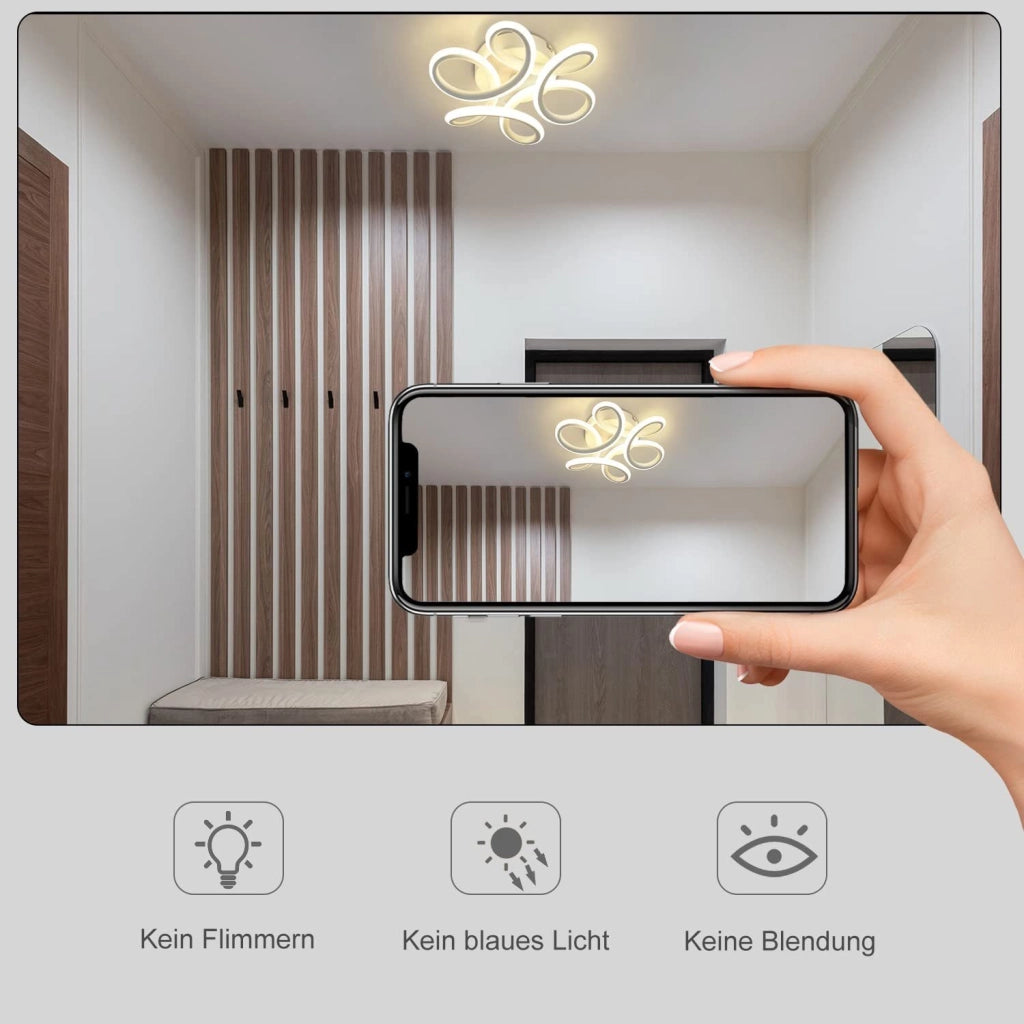 ZMH Lampada da soffitto a LED in bianco e nero dal design moderno per interni
