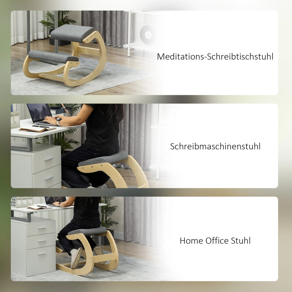 Sgabello ergonomico da ufficio con schienale ¨C Zephmum ¨C Grigio