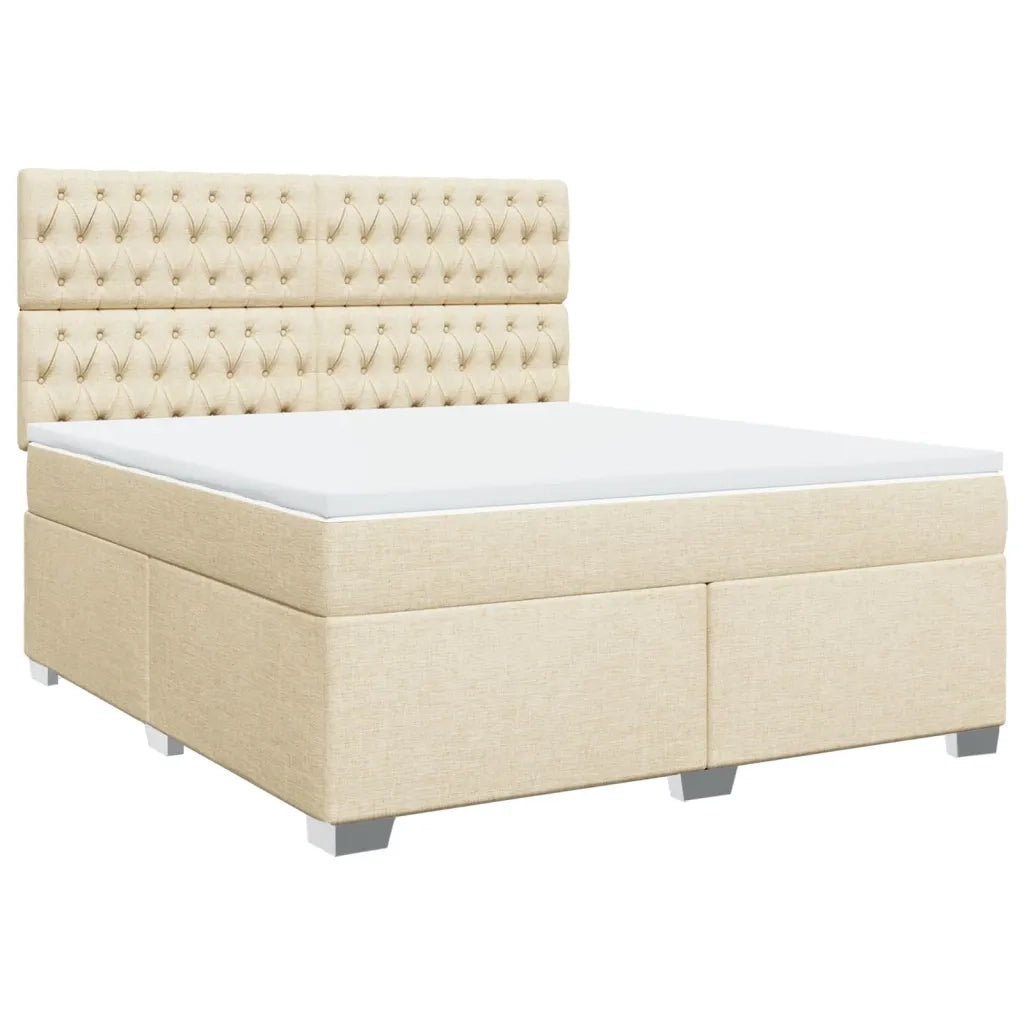Giroletto a Molle con Materasso Crema 180x200 cm in Tessuto 3292879