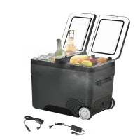 Frigo Portatile Elettrico 35L da 12 Volt con Maniglia e Schermo LCD, 63.2x42x42.8 cm, Grigio