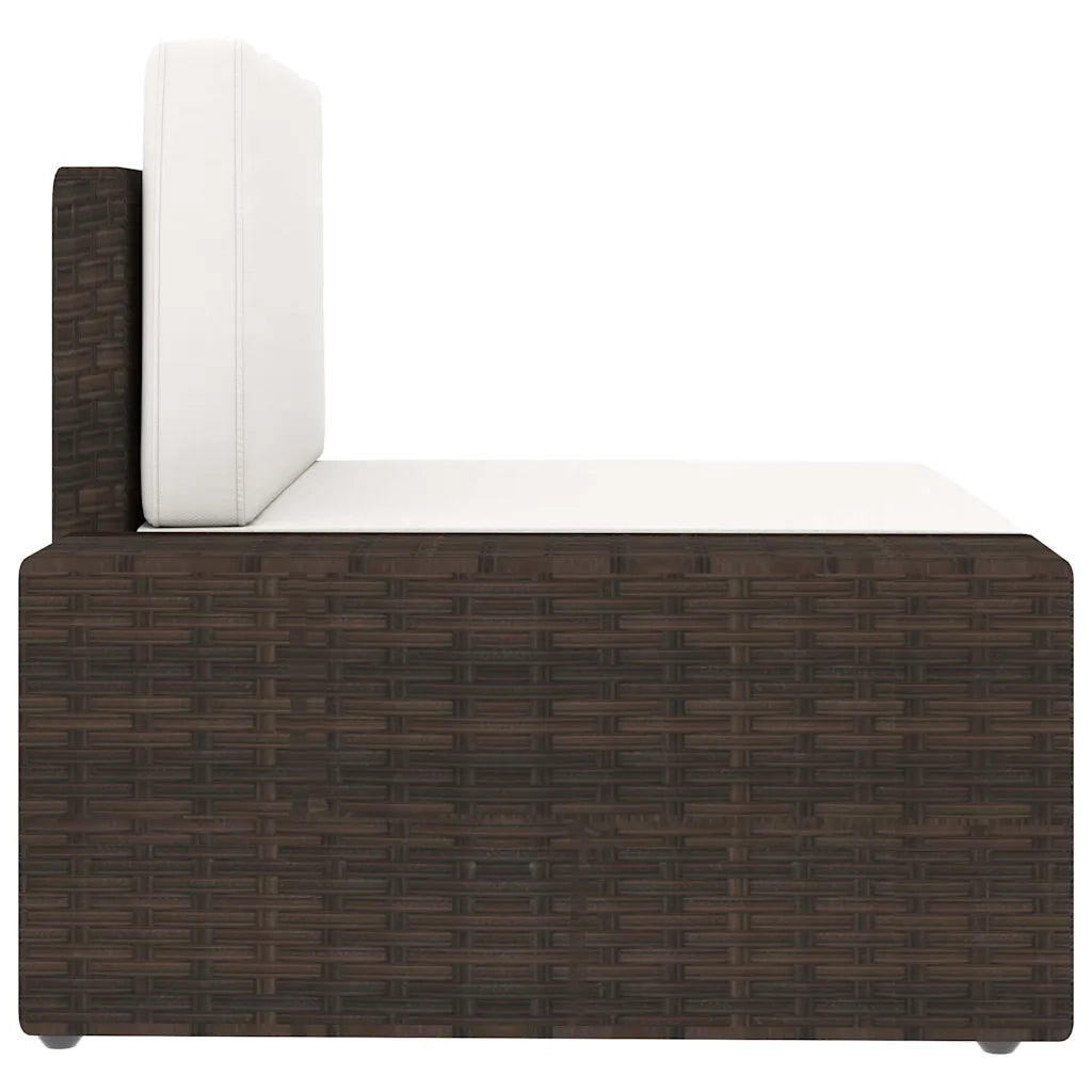 Divano componibile-Divano Modulare a 3 Posti in Polyrattan Marrone