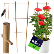 Scala di supporto per piante in bambù KADAX, 45 cm, per fiori, con doppio supporto