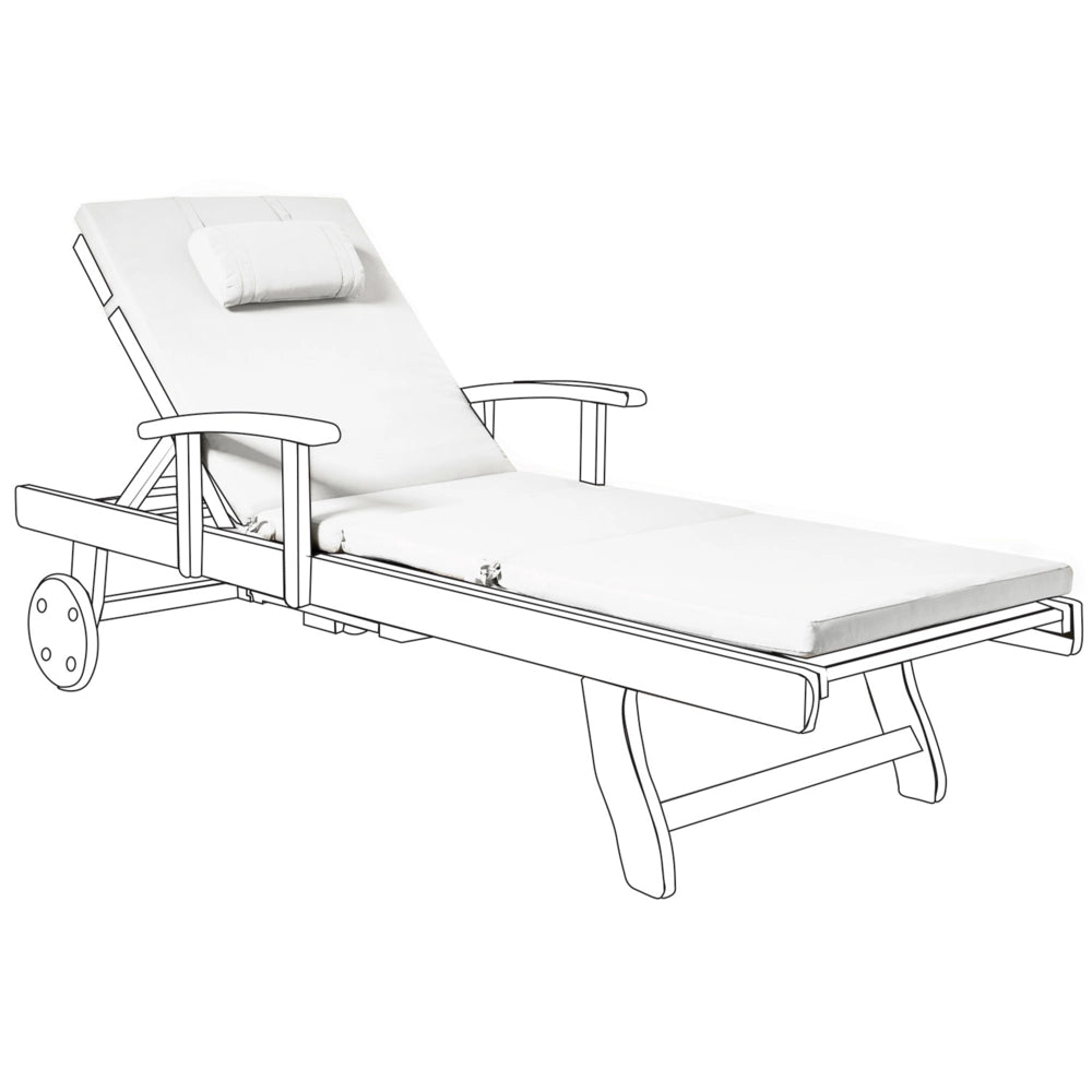 Cuscino per sdraio da giardino in tessuto poliestere bianco sporco cuscino per seduta e schienale design moderno cuscino da esterno