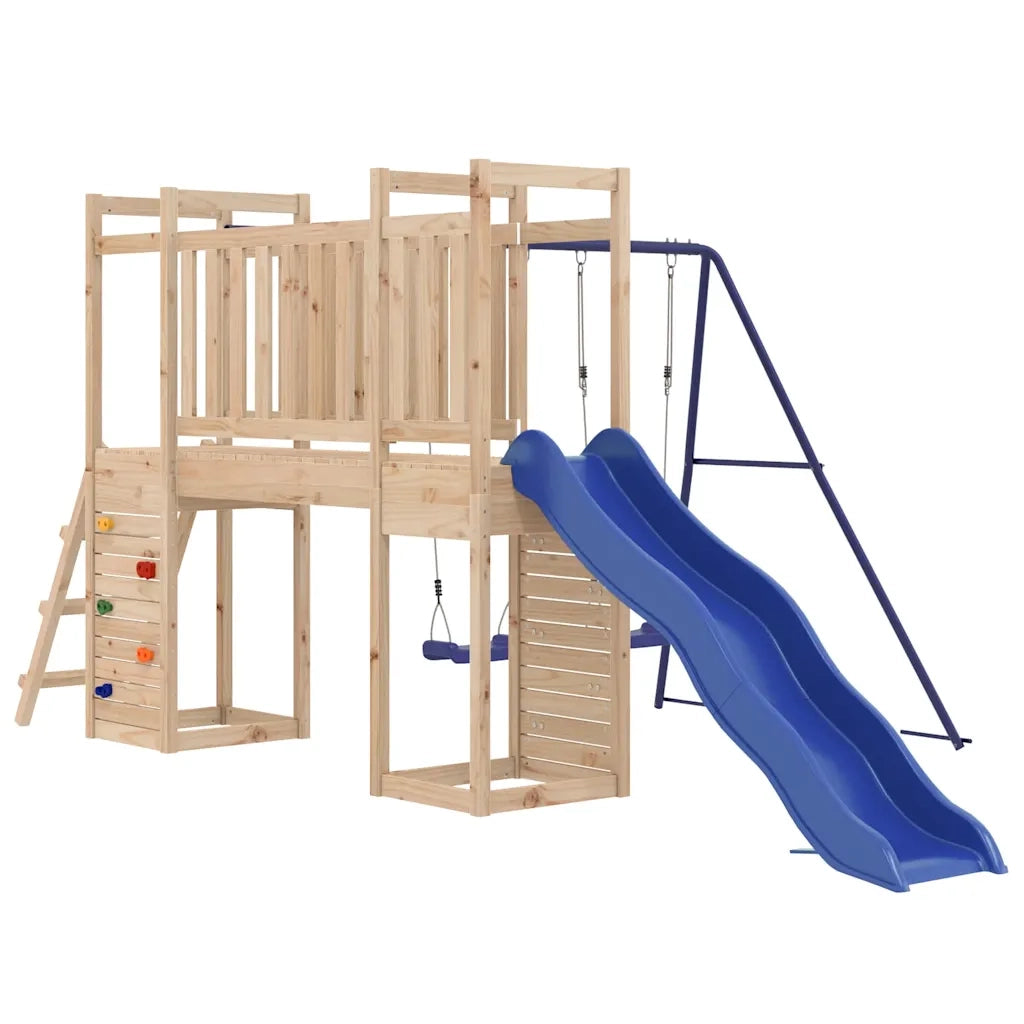 Set da Gioco da Esterno in Legno Massello di Pino