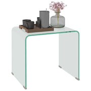 Tavolino da Salotto in Vetro Temperato Moderno ¨C Zephmum ¨C Trasparente 50x40x45 cm