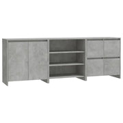 Credenze 3 pz | Madia | Buffet da pranzo | Armadio da pranzo Grigio Cemento in Legno Multistrato