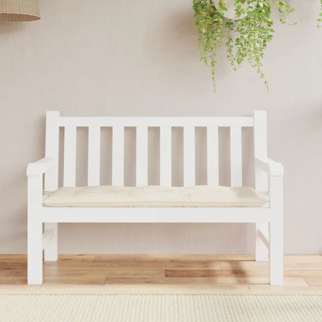 Cuscino per Panca da Giardino Crema 120x50x7 cm Tessuto Oxford