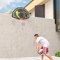sportnow Canestro Basket per Bambini e Adulti da Indoor e Outdoor in Acciaio e PE, 110x90x70 cm, Nero e Giallo