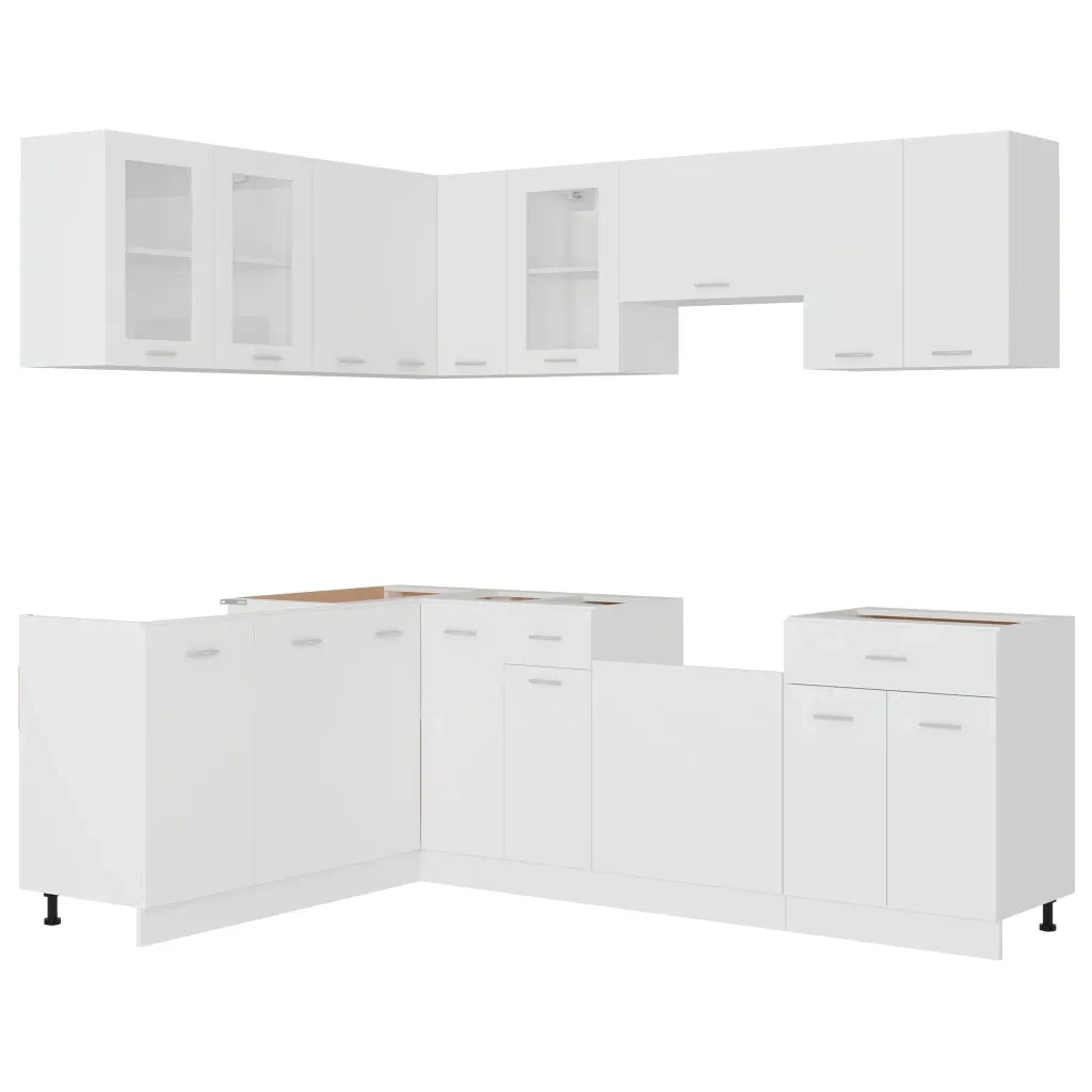 Set Armadi da Cucina 11 pz Bianco in Truciolato
