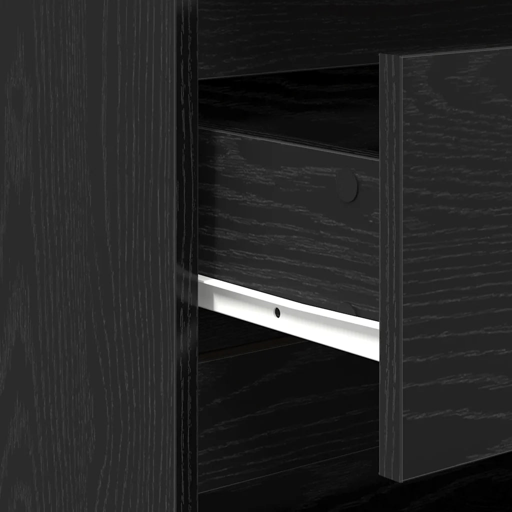Credenza-Buffet-Armadio da cucina Rovere Nero 70x41x75 cm in Legno Multistrato