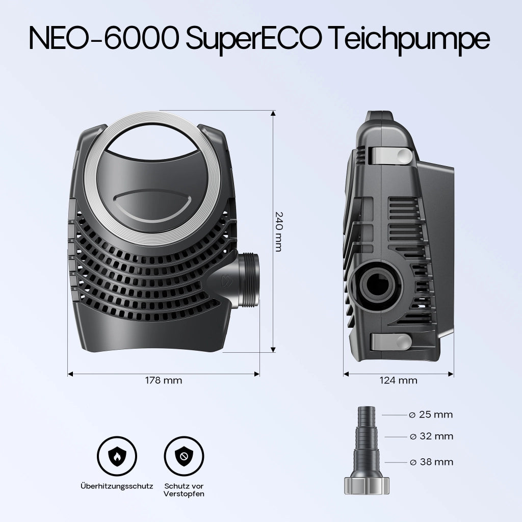CPF-30000 SET 60000l 55W UVC NEO6000 Pompe Tubo Set per Laghetti