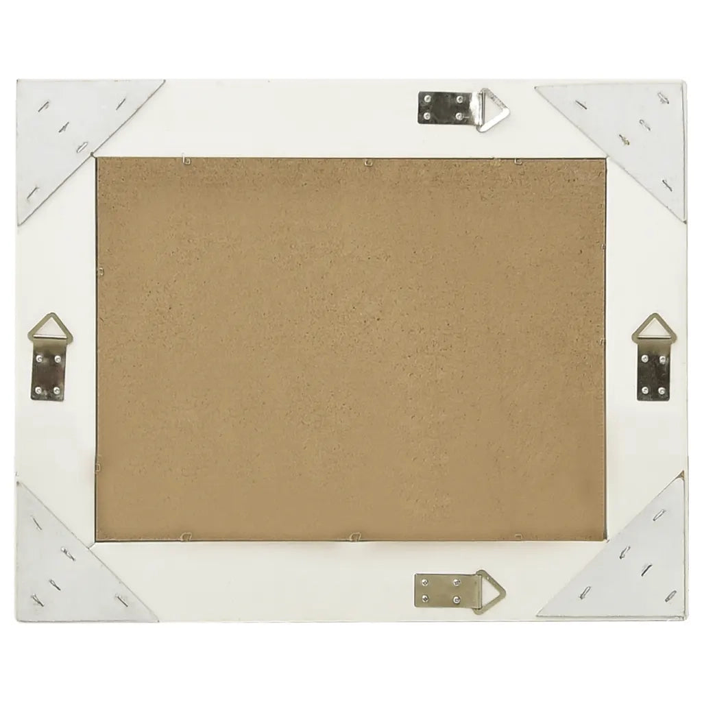 Specchio da Parete Stile Barocco 50x40 cm Bianco cod mxl 46446