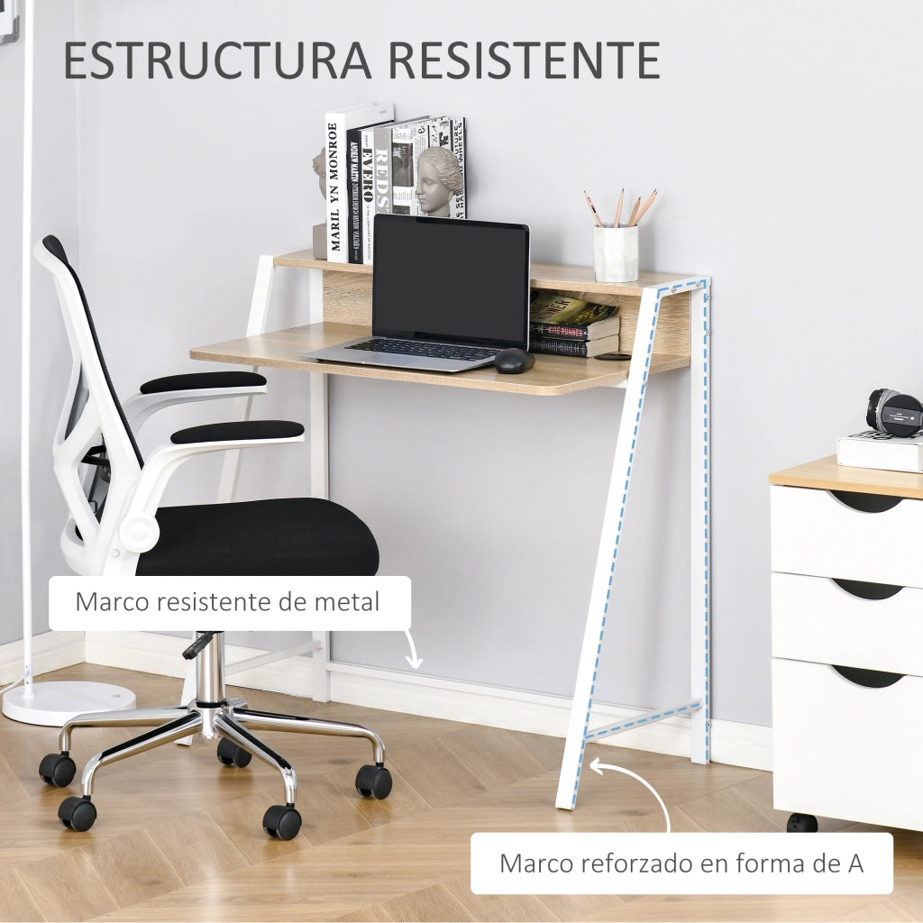 Scrivania Moderna ¨C zephmum ¨C Rovere/Metallo 84x45x85cm