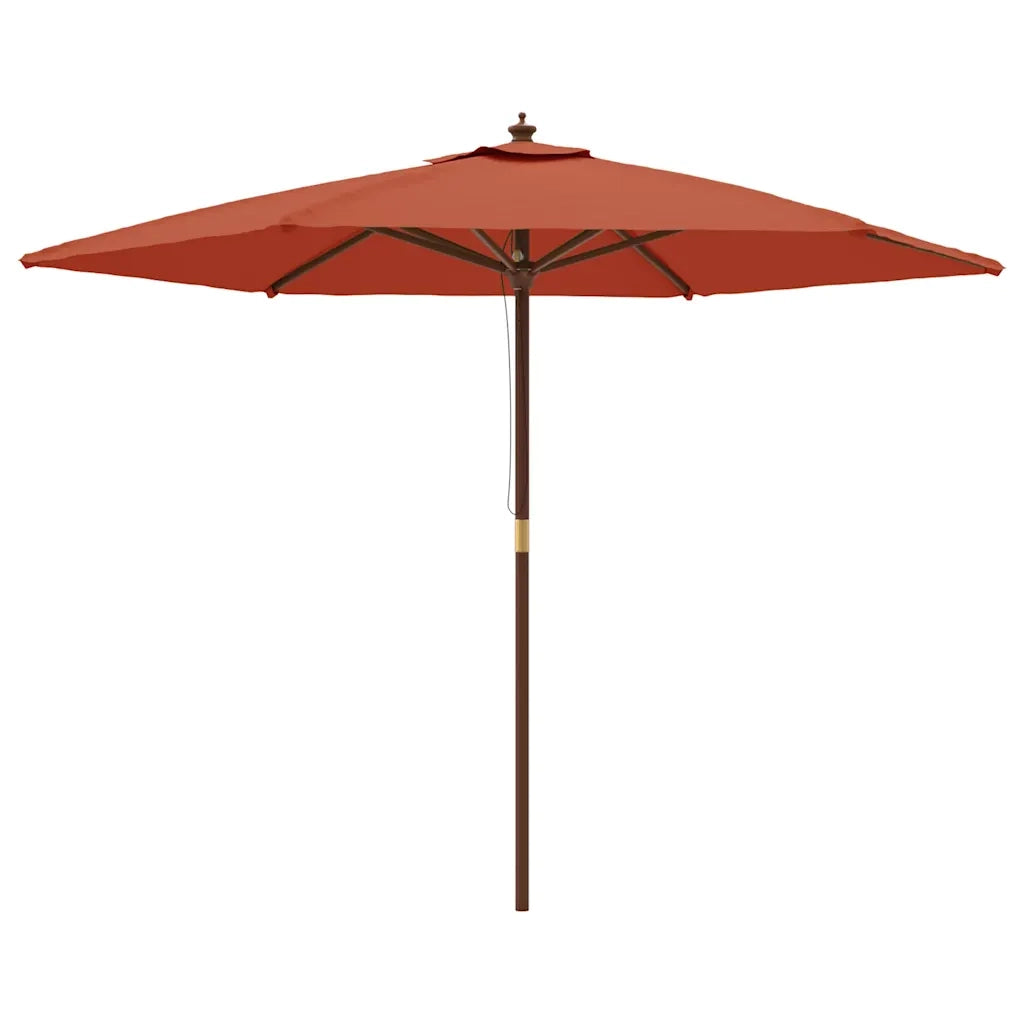 Ombrellone da Giardino con Palo in Legno Terracotta 299x240 cmcod mxl 95692