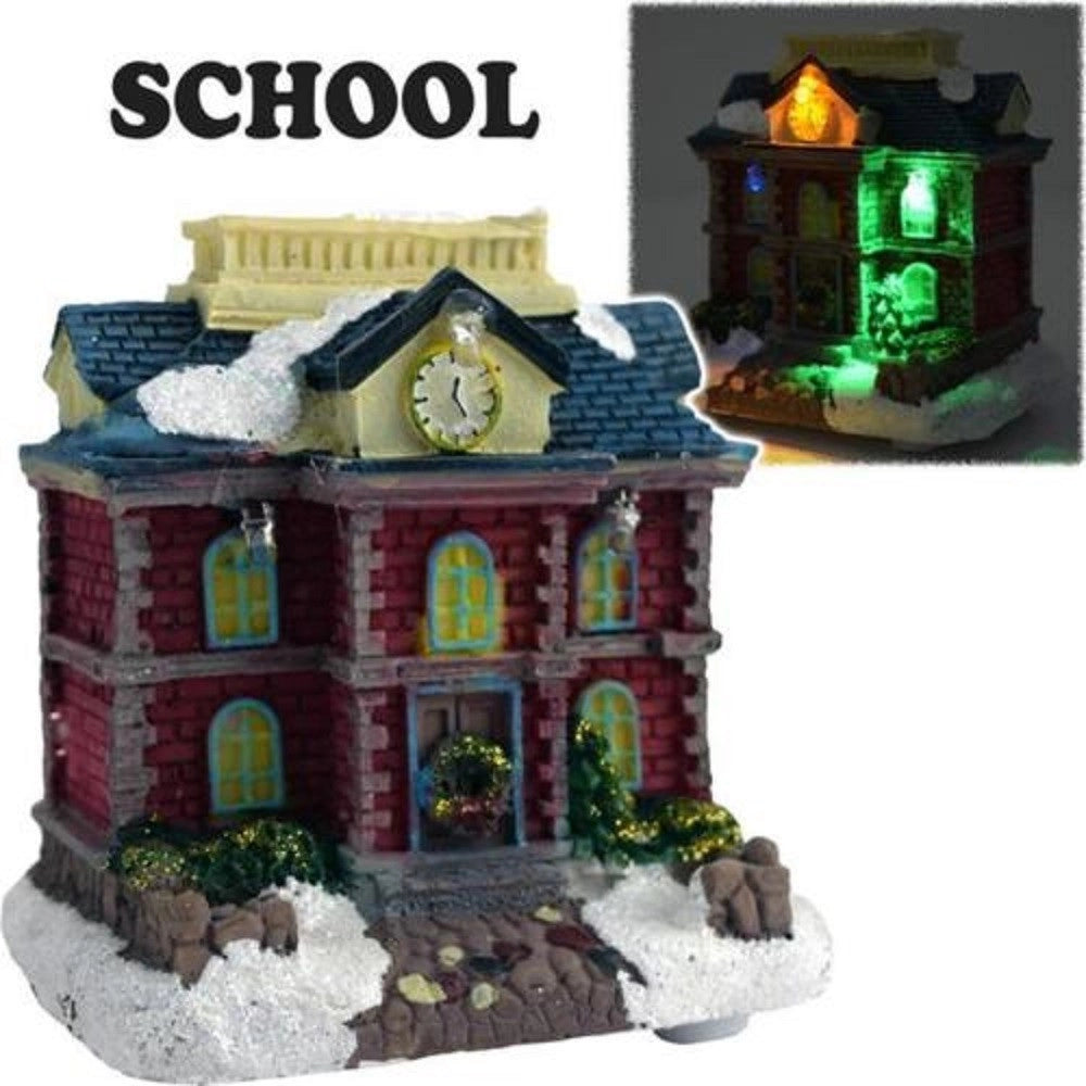 Trade Shop - Casa Natalizia Illuminazione A Led In Poliresina Scena Natale Modello Casuale -
