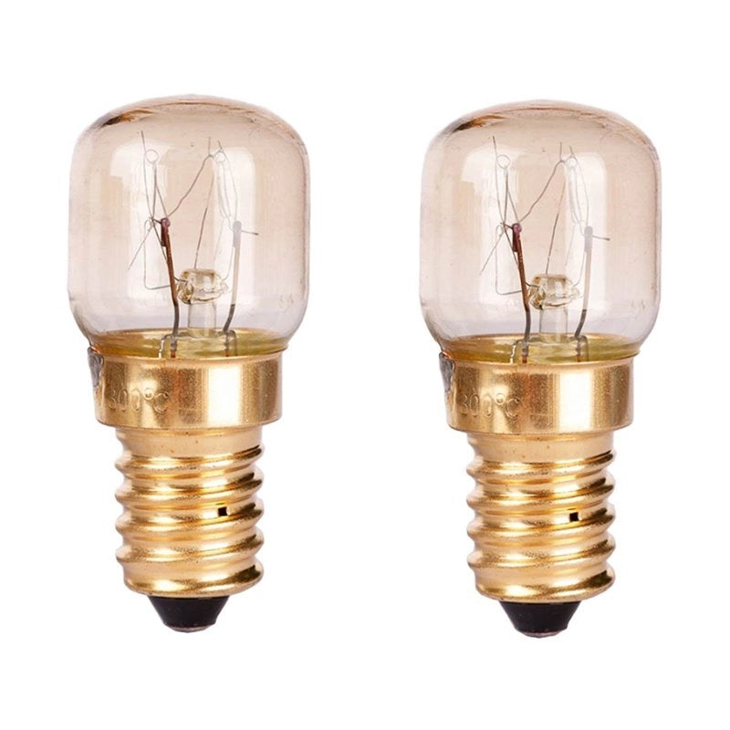 2 Lampadine Alogena Forno Microonde E14 ST22 15W 230V 80lm 2800K Resiste fino a 300 Gradi
