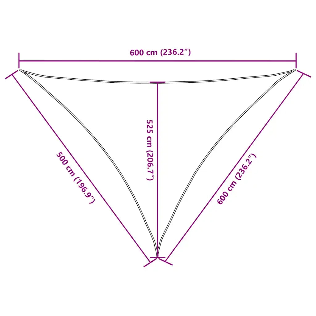 Vela Ombreggiante-Parasole a vela Oxford Triangolare 5x6x6 m Nero