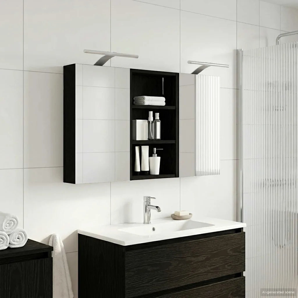 Set di Armadi da Bagno con lo scaffale 3 pcs 90 x 10,5 x 50 cm 3403673
