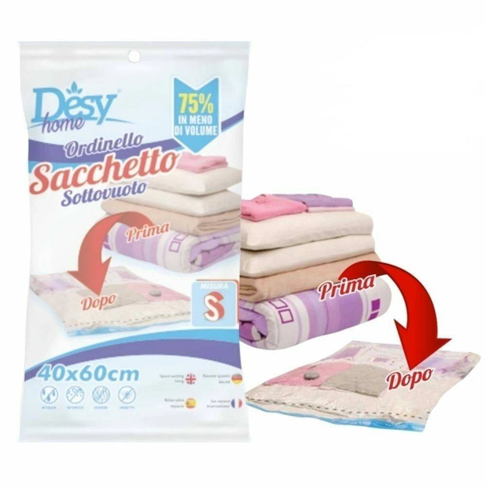 Trade Shop - 12 Sacchetti Sottovuoto Salvaspazio 40x60 Buste Sacco Salva Spazio Abiti Piumoni -