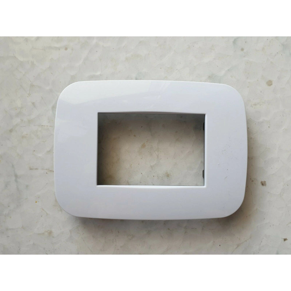 Trade Shop - Placca Placchetta Placchette Compatibili Per Serie Axolute Bticino Colorate Fori - Bianco Opaco -4 Fori     -