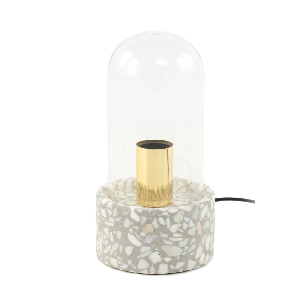 Lampada da tavolo Curacao in terrazzo e vetro