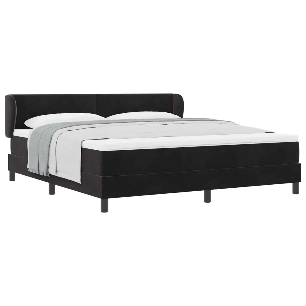 Letto a molle con testiera Nero 180 x 200 cm Velluto 3340402