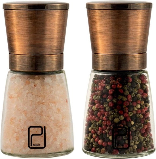 Set di Macinatore di Pepe e Sale - Materiale Resistente - Qualità Premium - Riscaldabile - Macinatore di Pepe - Macinatore di Sale - Accessori per Barbecue -BBQ - Accessori per Barbecue