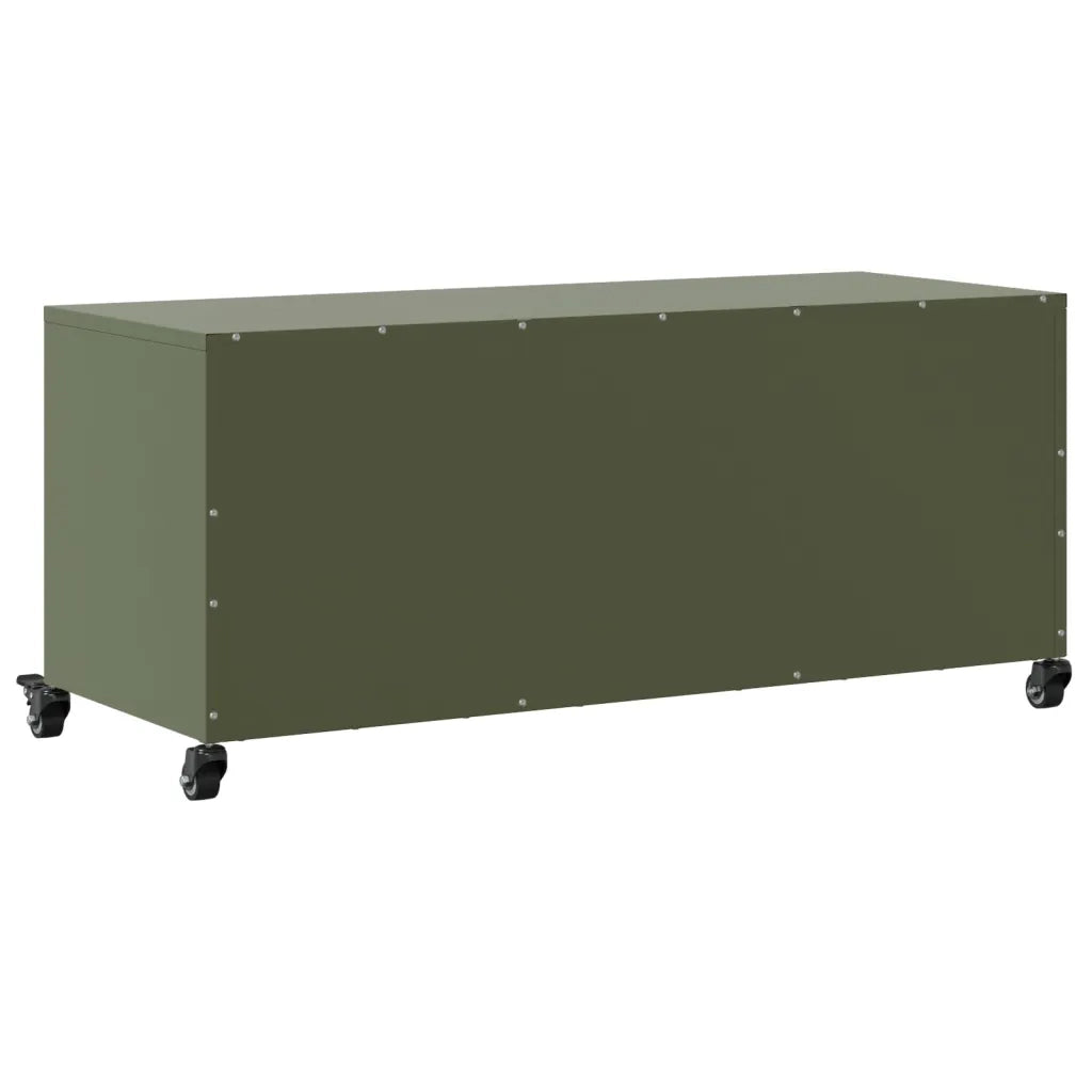 Mobile TV Verde Oliva 100,5x39x43,5 cm in Acciaio