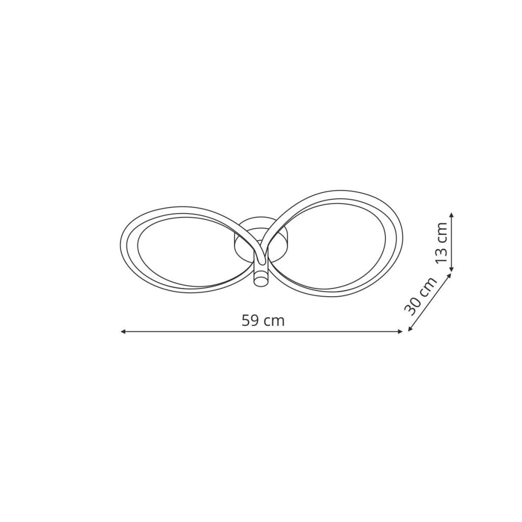 Plafoniera moderna oro LED 20W doppio anello Azina