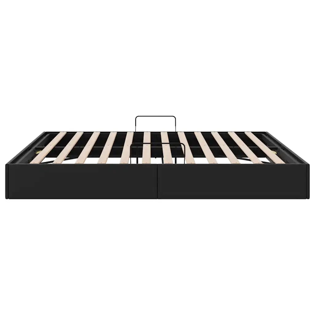 Letto con Contenitore Nero 193 x 203 cm Similpelle 3369976